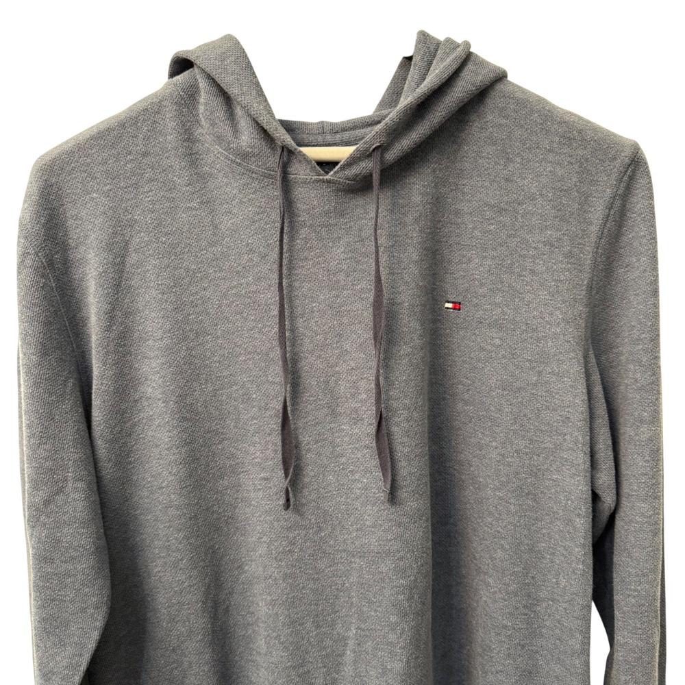 Tommy Hilfiger Men Gray‎ Heathered Pullover Hoodie Sweatshirt Size Large - Picture 9 of 11